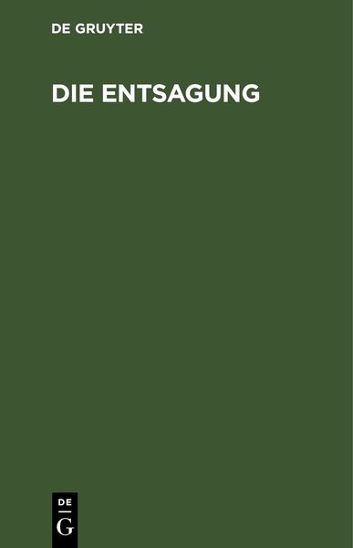 Produktbild: Die Entsagung