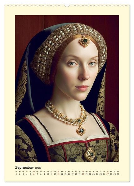 Produktbild: Mittelalter Portraits. Inspiriert vom K&ouml;nigshaus der Tudors (Wandkalender 2026 DIN A2 hoch), CALVENDO Monatskalender