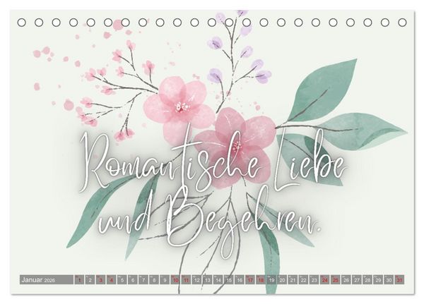 Produktbild: Flower Romance - Romantischer Bl&uuml;tenzauber (Tischkalender 2026 DIN A5 quer), CALVENDO Monatskalender