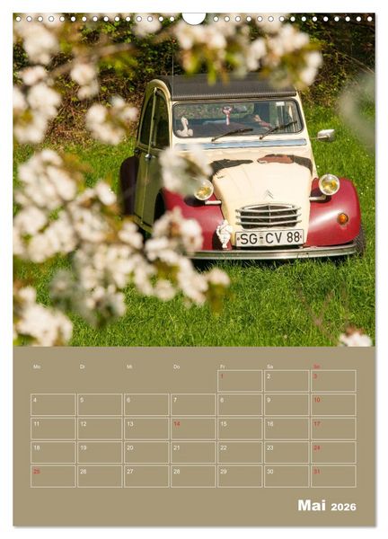Produktbild: Citro&euml;n 2 CV &ndash; Flower Power (Wandkalender 2026 DIN A3 hoch), CALVENDO Monatskalender