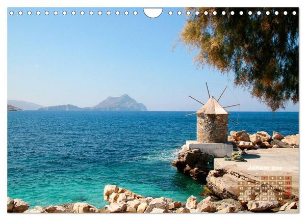 Produktbild: Liebenswertes Griechenland Amorgos und Mykonos (Wandkalender 2026 DIN A4 quer), CALVENDO Monatskalender