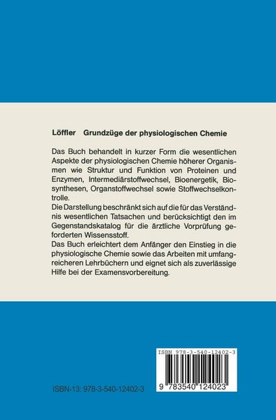 Produktbild: Grundz&uuml;ge der physiologischen Chemie