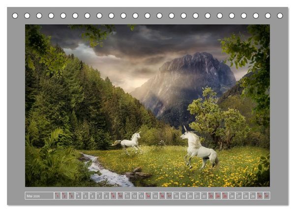 Produktbild: Zeit der Einh&ouml;rner (Tischkalender 2026 DIN A5 quer), CALVENDO Monatskalender