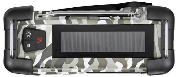 Produktbild: Sangean MMR-99 DAB+ Camo Notfallradio DAB+, UKW AUX, USB, Bluetooth&reg; Solarpanel, Handkurbel, Akku-Ladefunktion Arctic Camo