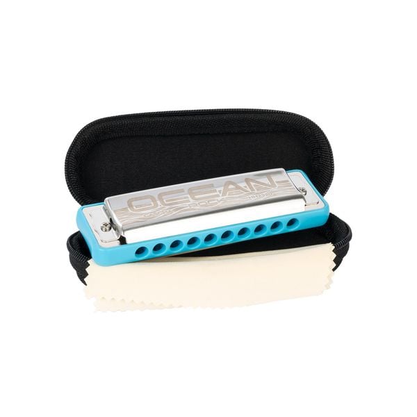 Ocean Rock Blues Harmonica in G, blue (incl. stylish softcase and cleaning cloth)