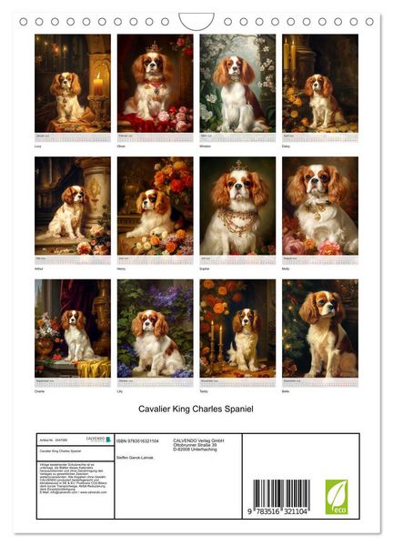 Produktbild: Cavalier King Charles Spaniel (Wandkalender 2026 DIN A4 hoch), CALVENDO Monatskalender