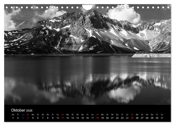 Produktbild: BERGE IN SCHWARZ WEISS (Wandkalender 2026 DIN A4 quer), CALVENDO Monatskalender