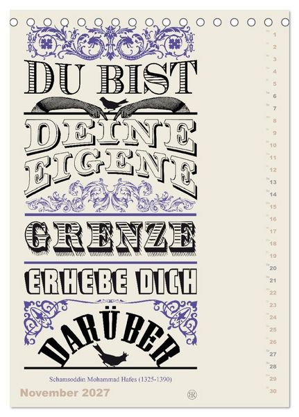 Produktbild: Die sch&ouml;nsten Lebensweisheiten Typo - Kalender (Tischkalender 2027 DIN A5 hoch), CALVENDO Monatskalender