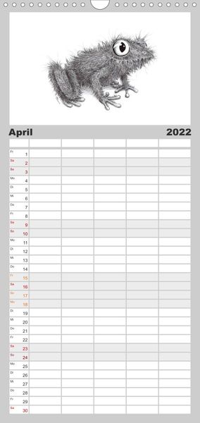 Produktbild: Familienplaner TIERONISCH (Wandkalender 2022 , 21 cm x 45 cm, hoch)