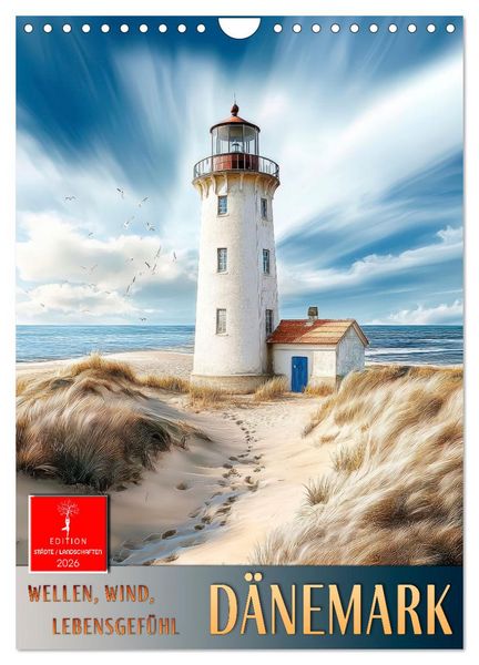 Produktbild: D&auml;nemark - Wellen, Wind, Lebensgef&uuml;hl (Wandkalender 2026 DIN A4 hoch), CALVENDO Monatskalender