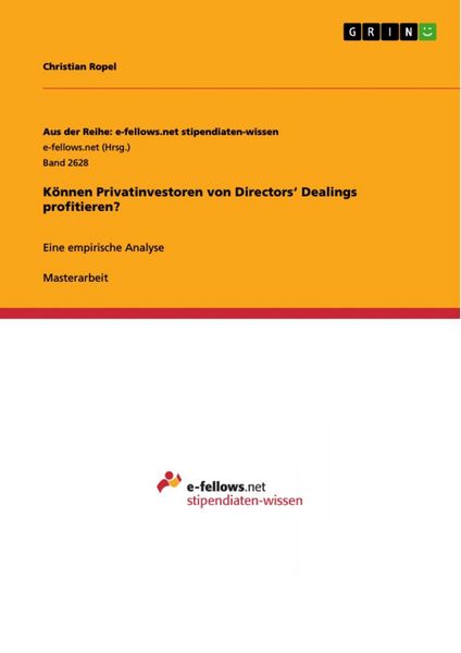 Produktbild: K&ouml;nnen Privatinvestoren von Directors' Dealings profitieren?