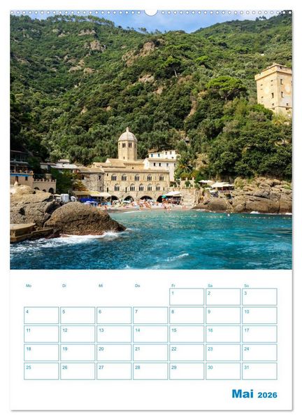 Produktbild: Blauer Ligurien Sommer (hochwertiger Premium Wandkalender 2026 DIN A2 hoch), Kunstdruck in Hochglanz