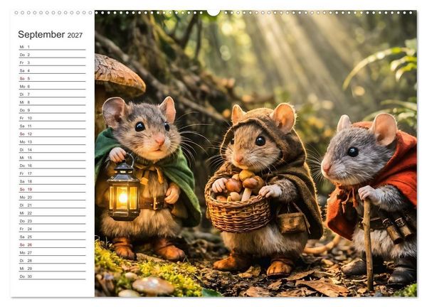 Produktbild: Abenteuerm&auml;use - Drei kleine Entdecker auf gro&szlig;er Reise (Wandkalender 2027 DIN A2 quer), CALVENDO Monatskalender