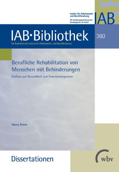 Produktbild: Berufliche Rehabilitation von Menschen mit Behinderungen