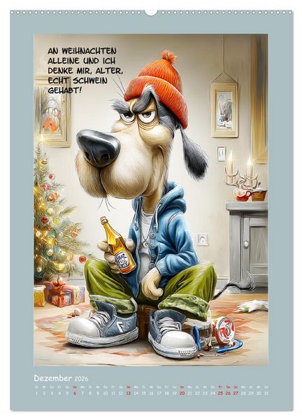 Produktbild: Hundstage. Bissiger Humor vom Feinsten (hochwertiger Premium Wandkalender 2026 DIN A2 hoch), Kunstdruck in Hochglanz