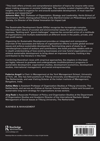 Produktbild: Organizing for Sustainable Development