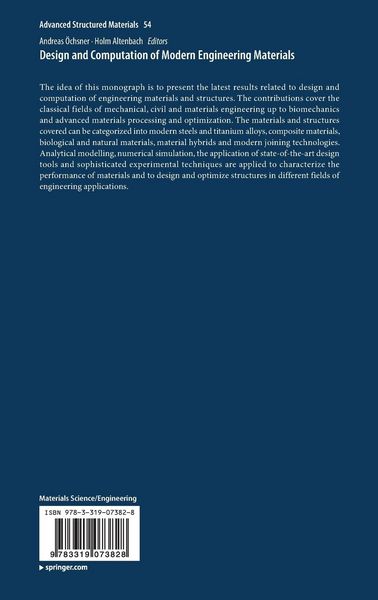 Produktbild: Design and Computation of Modern Engineering Materials