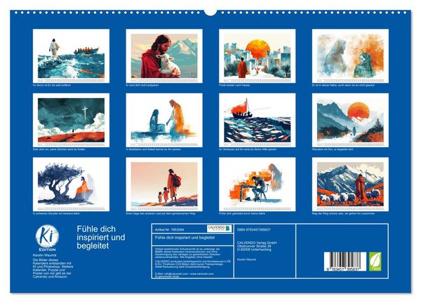 Produktbild: F&uuml;hle dich inspiriert und begleitet (hochwertiger Premium Wandkalender 2026 DIN A2 quer), Kunstdruck in Hochglanz