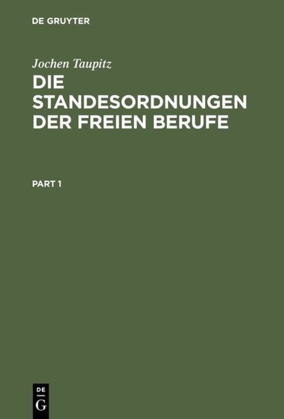 Produktbild: Die Standesordnungen der freien Berufe