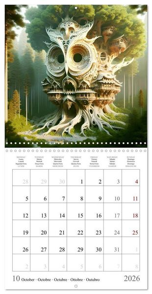 Produktbild: Habitat des chouettes (Calendrier mural carr&eacute; 2026 30x30 cm) Calendrier double avec une page pour vos prises de notes