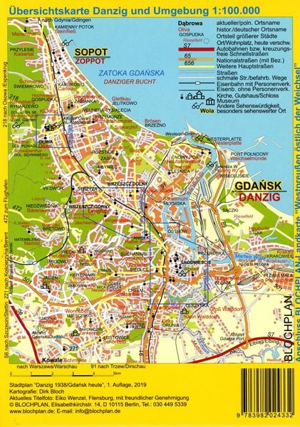 Produktbild: Stadtplan Danzig 1938/Gdansk heute