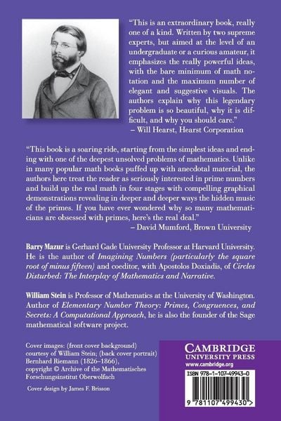 Produktbild: Prime Numbers and the Riemann Hypothesis