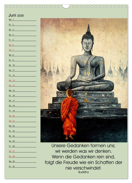 Produktbild: Lebensfreude Buddha (Wandkalender 2026 DIN A3 hoch), CALVENDO Monatskalender