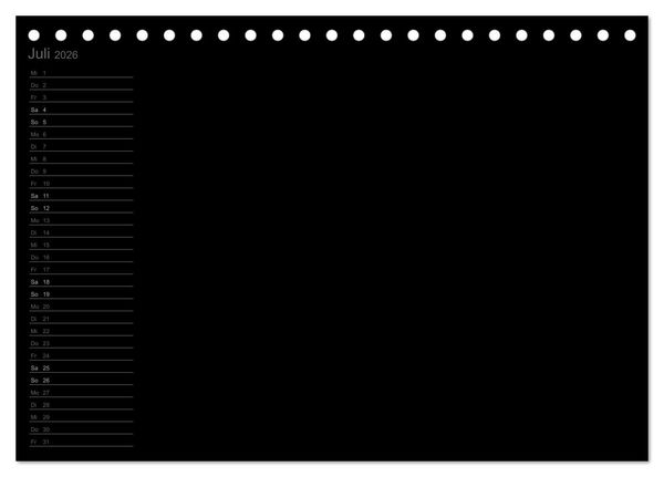 Produktbild: Bastel-Geburtstagskalender schwarz / Geburtstagskalender (Tischkalender 2026 DIN A5 quer), CALVENDO Monatskalender