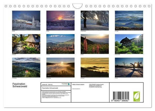 Produktbild: Faszination Schwarzwald (Wandkalender 2026 DIN A4 quer), CALVENDO Monatskalender