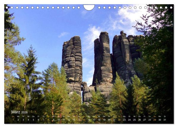 Produktbild: ElbsandSTEIN, kunstwerk der natur (Wandkalender 2026 DIN A4 quer), CALVENDO Monatskalender