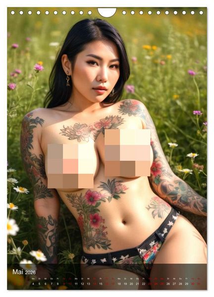 Produktbild: Tattoo Queens Asien (Wandkalender 2026 DIN A4 hoch), CALVENDO Monatskalender