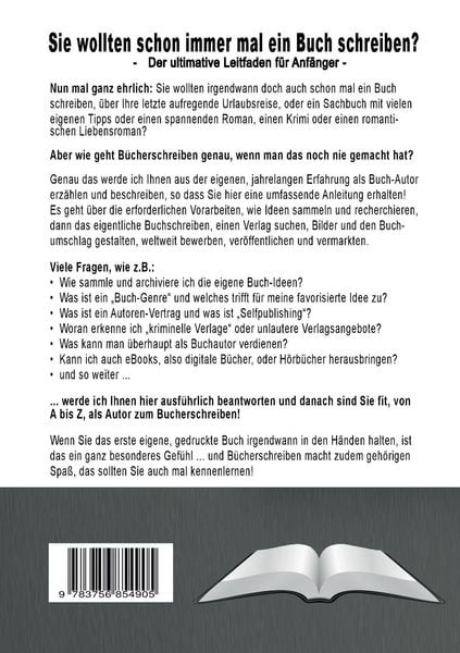 Produktbild: Sie wollten schon immer mal ein Buch schreiben?