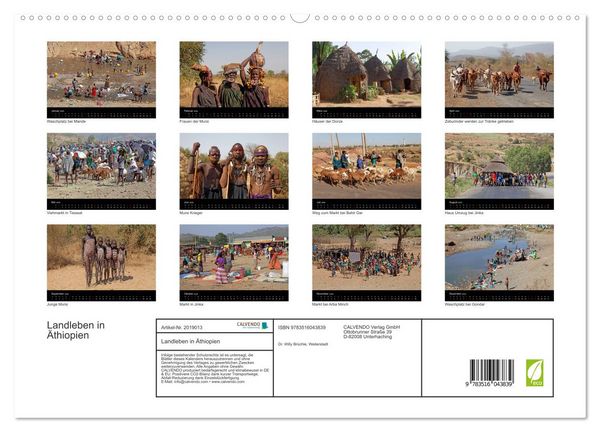 Produktbild: Landleben in &Auml;thiopien (hochwertiger Premium Wandkalender 2026 DIN A2 quer), Kunstdruck in Hochglanz