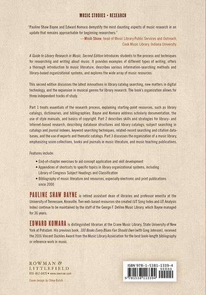 Produktbild: Guide to Library Research in Music