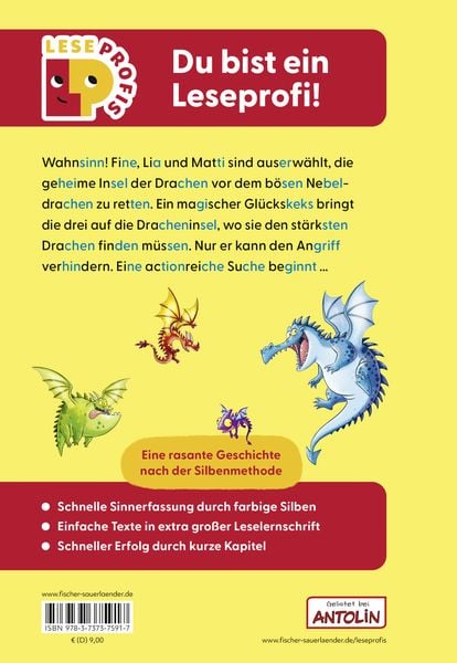 Produktbild: Leseprofis &ndash; Silbe-f&uuml;r-Silbe: Das Geheimnis der Dracheninsel, 1. Klasse