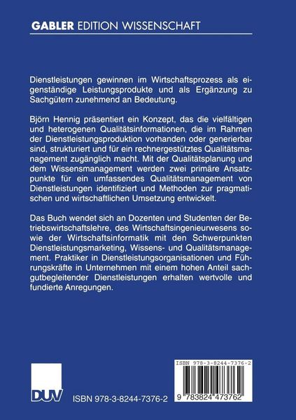 Produktbild: Prozessorientiertes Qualit&auml;tsmanagement von Dienstleistungen