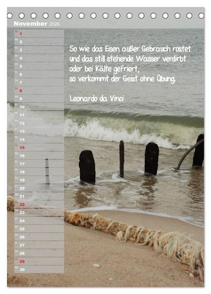 Produktbild: maritim inspiriert / Geburtstagskalender (Tischkalender 2026 DIN A5 hoch), CALVENDO Monatskalender