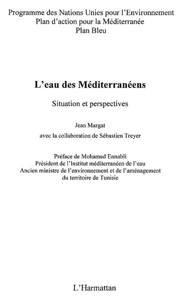 Produktbild: L'eau des mediterraneens - situation et perspectives
