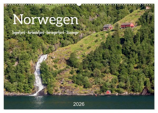 Produktbild: Norwegen. Sognefjord - Aurlandsfjord - Geirangerfjord - Stavanger (Wandkalender 2026 DIN A2 quer), CALVENDO Monatskalender