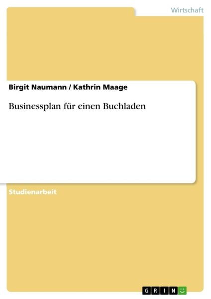 Produktbild: Business Plan f&uuml;r einen Buchladen