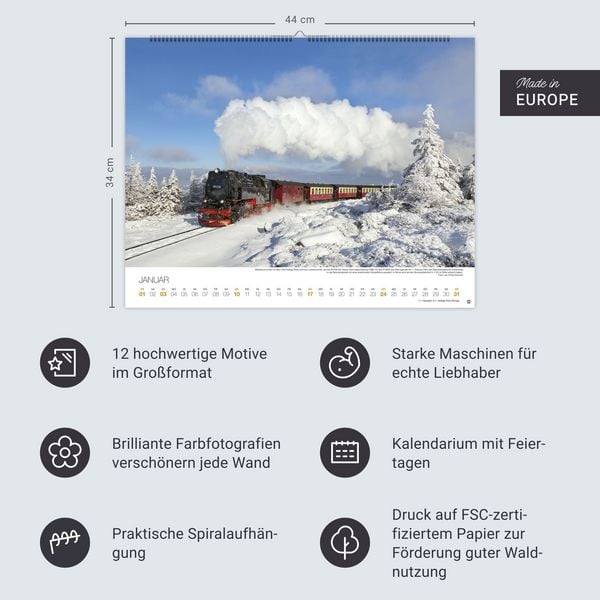 Produktbild: Feurige Dampfloks Posterkalender 2027