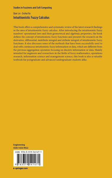 Produktbild: Intuitionistic Fuzzy Calculus