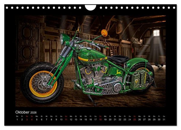 Produktbild: Motorrad-Tr&auml;ume &ndash; Chopper und Custombikes (Wandkalender 2026 DIN A4 quer), CALVENDO Monatskalender