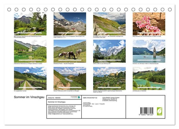 Produktbild: Sommer im Vinschgau (Tischkalender 2026 DIN A5 quer), CALVENDO Monatskalender