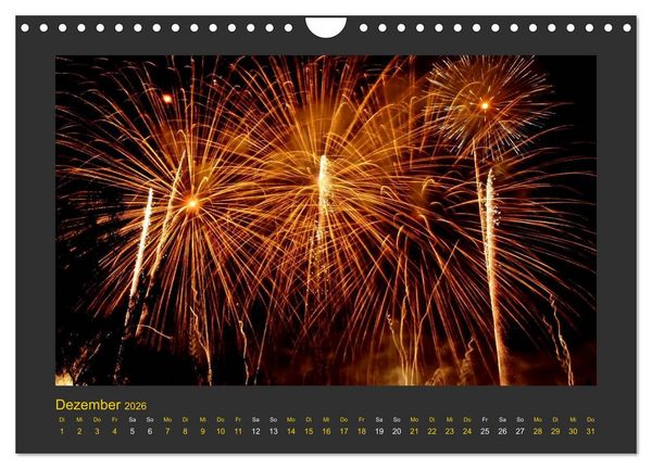 Produktbild: Feuerwerk - Explosives am Himmel (Wandkalender 2026 DIN A4 quer), CALVENDO Monatskalender