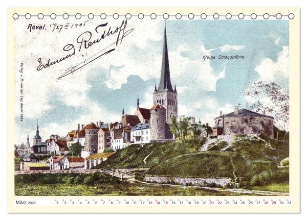 Produktbild: GRUSS AUS REVAL - Estlands Hauptstadt in alten Ansichten (Tischkalender 2026 DIN A5 quer), CALVENDO Monatskalender