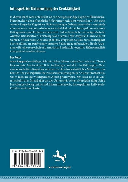 Produktbild: Introspektive Untersuchung der Denkt&auml;tigkeit
