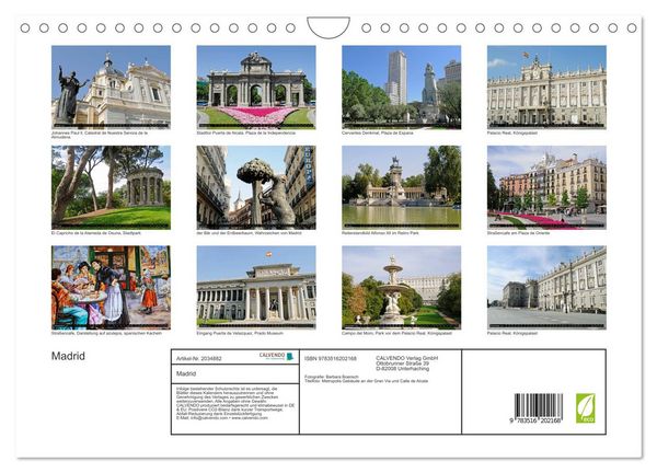 Produktbild: Madrid (Wandkalender 2026 DIN A4 quer), CALVENDO Monatskalender