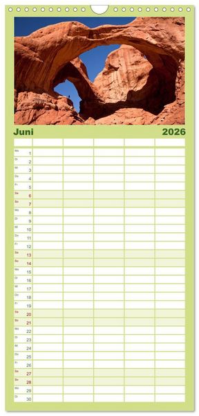 Produktbild: Familienplaner 2026 - Faszination Naturwunder mit 5 Spalten (Wandkalender, 21 x 45 cm) CALVENDO