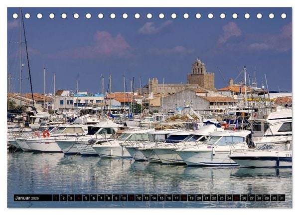 Produktbild: Camargue - Im Land der wei&szlig;en Pferde und schwarzen Stiere (Tischkalender 2026 DIN A5 quer), CALVENDO Monatskalender